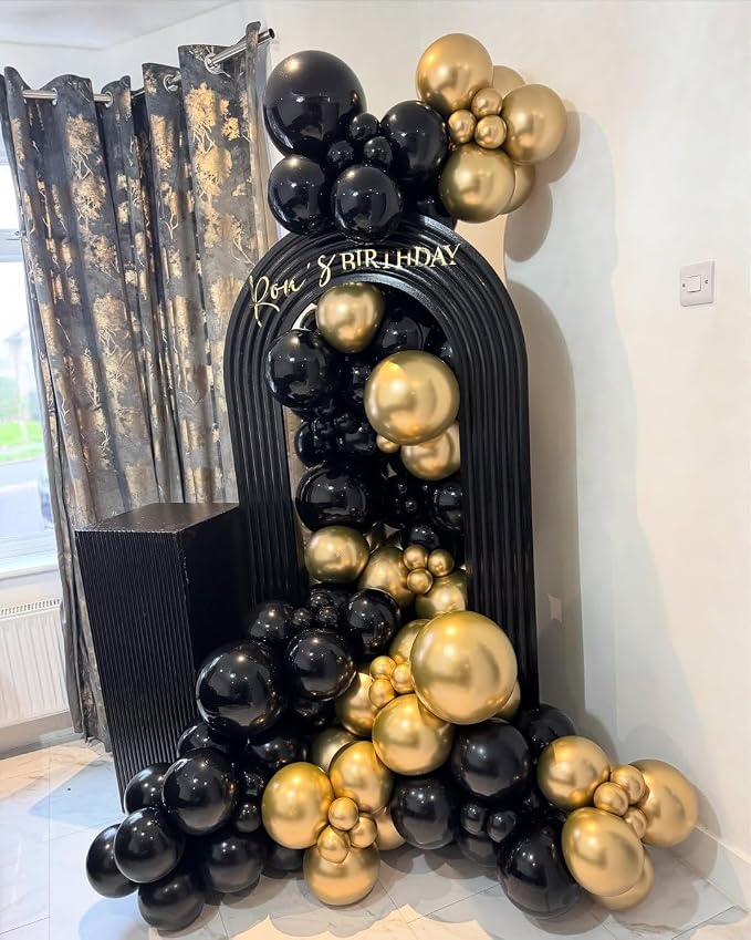 Black and Gold Balloon Arch Garland Kit 153pcs - Image 8