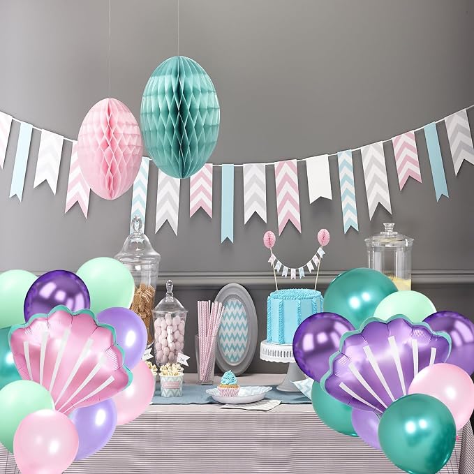 Sea Shells Balloons Multi-color Sea Shells Foil Mylar Balloon - Image 4