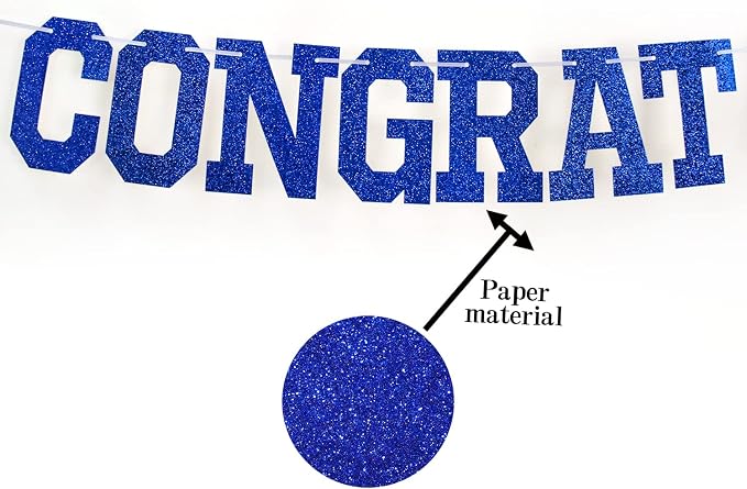Blue Glitter Congratulations Banner, Achievement Celebrations, 2026 - Image 6