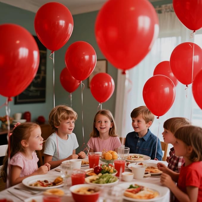 Red Balloon 110pcs, 12 Inch Thickened Red Latex Helium Balloons - Image 8