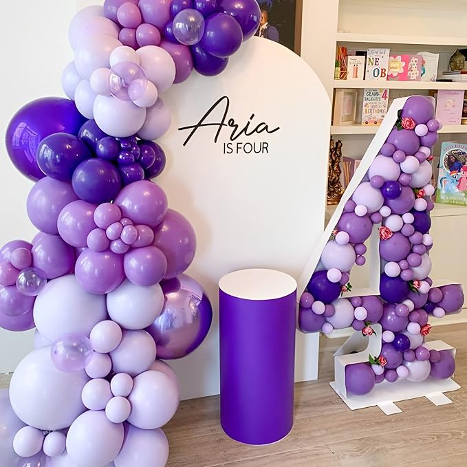 Voircoloria 105pcs Dark Purple Party Latex Balloons, 12inch | - Image 8