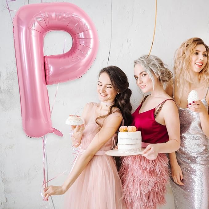 TONIFUL 40 Inch Large Pink Letter P Balloons Giant Foil Mylar Alphabet Balloon - Image 6
