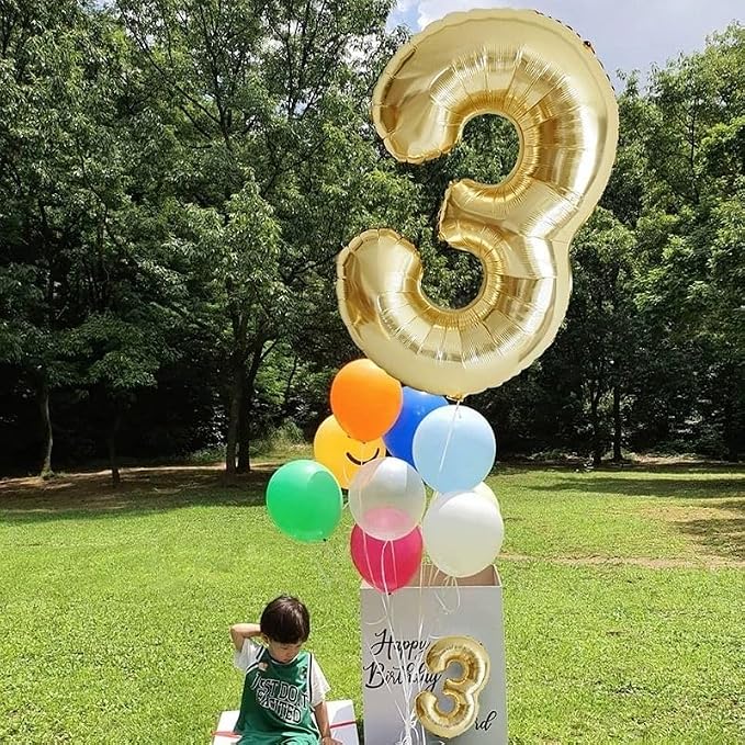 40 inch White Gold Number Balloon Giant Foil Helium Balloons Champagne Gold - Image 7