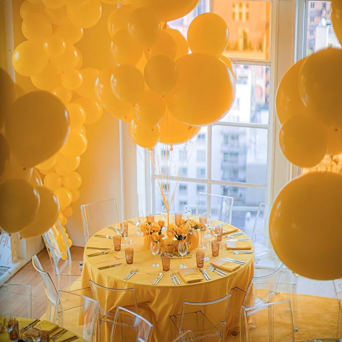 PartyWoo Yellow Mustard Yellow fall Latex Helium Balloons 4pcs | 36 Inch - Image 6