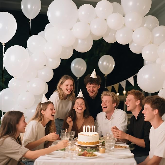 White Big Balloons 32pcs, 18 Inch Large Latex Giant Heavy Duty Balloons - Image 8