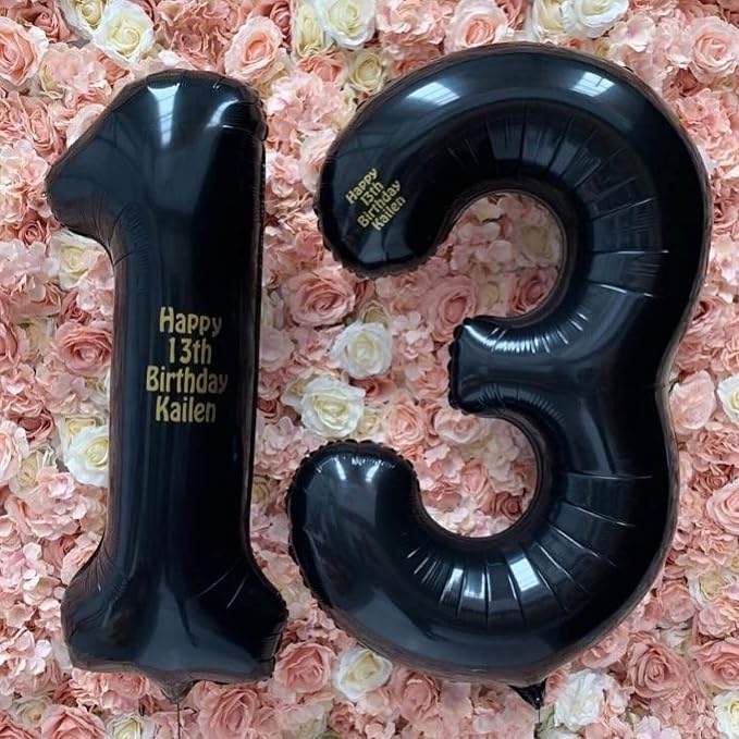 40 Inch Black 10 Number Balloons Giant 10 Balloons Black Birthday Balloons 10th - Image 7