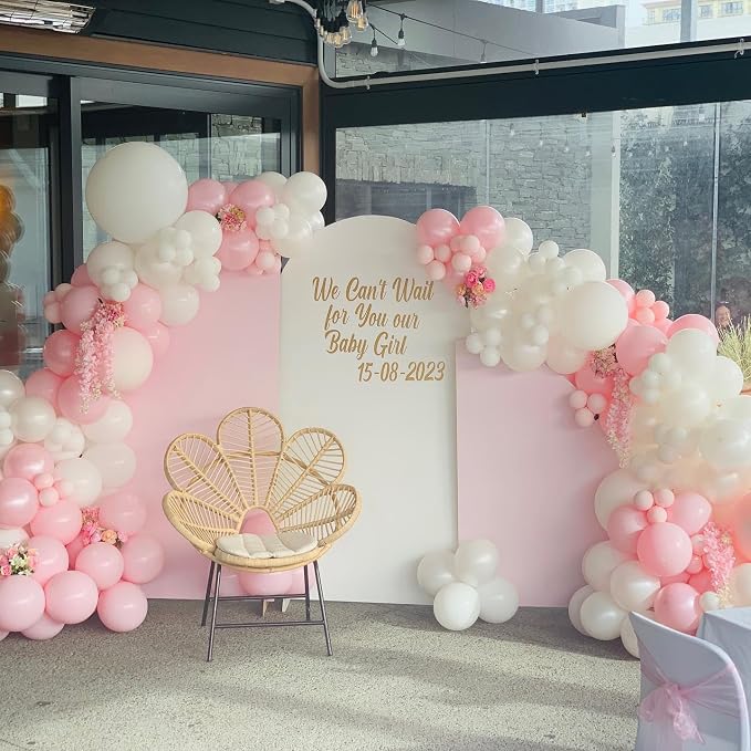 Pink and White Balloon Arch Kit, ADOINBY 140Pcs Macaron Pink Balloon Matte - Image 7