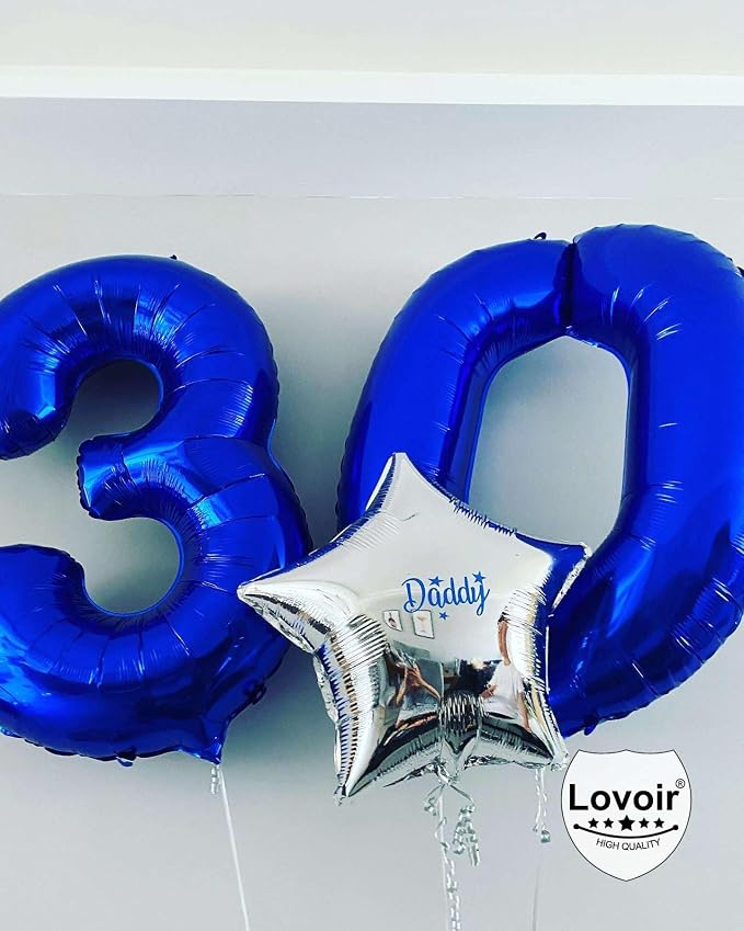 Navy Blue 35 Number Balloons, 40 Inch Giant Number 35 Balloons Foil Mylar - Image 8