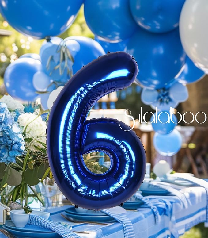40 Inch Navy Blue Big Number 6 Balloon 0-9 Large Helium | Royal Blue 6th Foil - Image 7