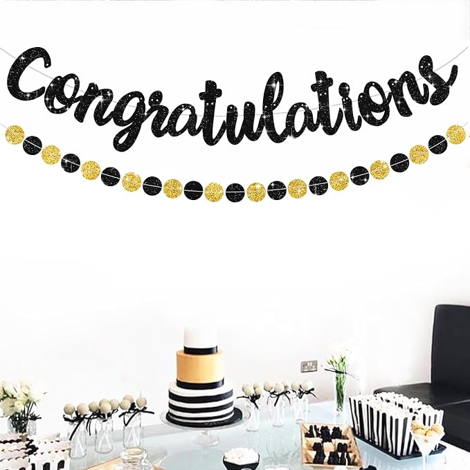 BEISHIDA Congratulations Banner Black 2026 Graduation Banners, Grad Congrats - Image 6