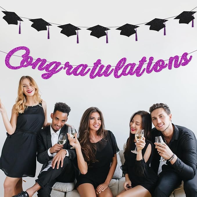 Congratulations Banner Pre-Strung Grad Cap Banner Graduation Decorations 2026 2 - Image 7
