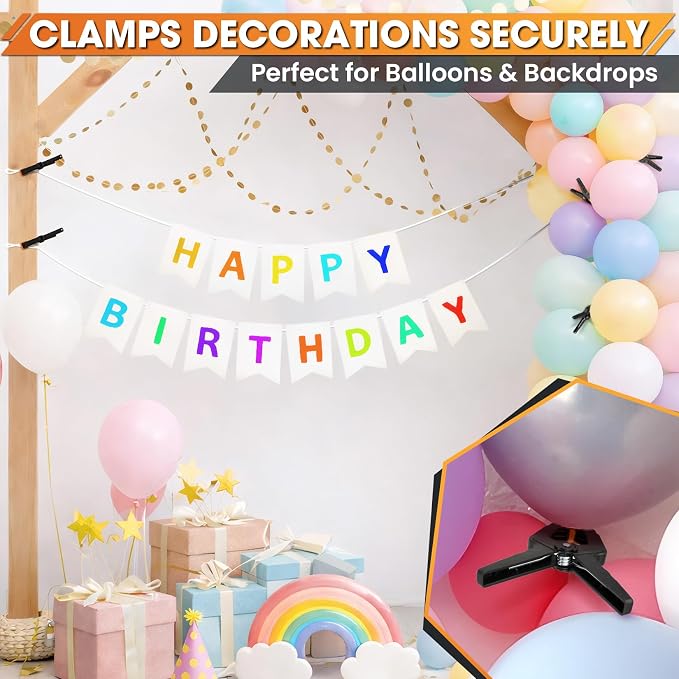 36 Pack Balloon Arch Clips, Heavy Duty Spring Clamps, Backdrop Clips | 3.4 Inch - Image 8