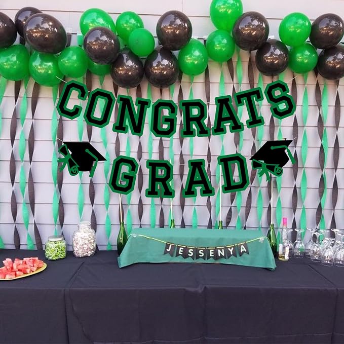 Congrats Grad Banner Graduation Party Banner Decoration Hanging Garland High - Image 5