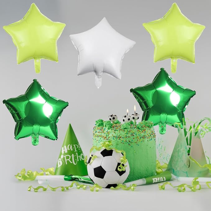 TAOYE Green Star Foil Balloons, 18 Inch Macaron Green Star Foil Balloons Dark - Image 7