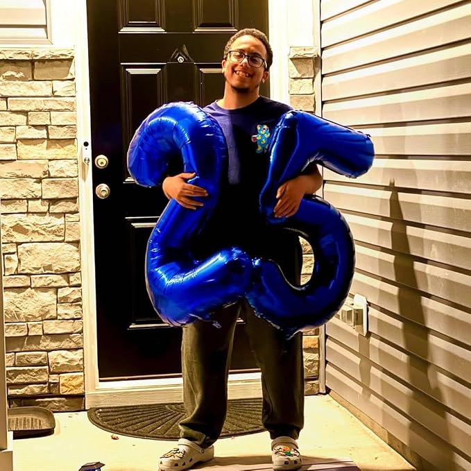 NightBlue Number 8 Balloon 40 Inch, 8th Birthday Decorations Men Women | Foil - Image 9
