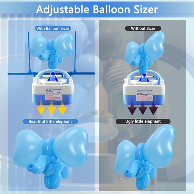 Balloon Pump Electric, 110V 600W Balloon Blower Inflator Dual Nozzle Air Pump - Image 7