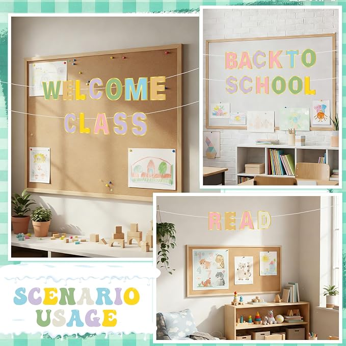 Kosiz 116 Pcs DIY Letter Custom Banner Customizable Banner Kit Pastel Letter - Image 6