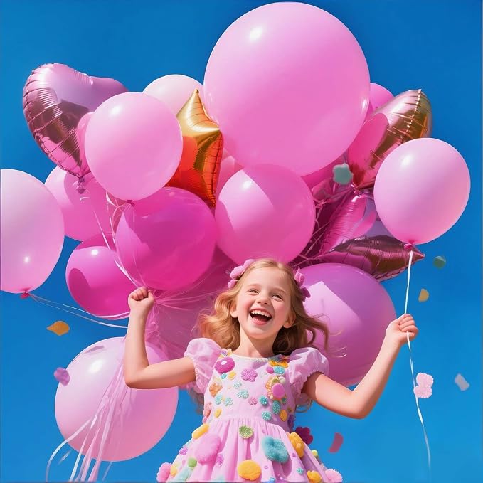 32Pcs Pink Big Balloons 18 Inch, Round Large Latex Party Balloons - Image 7