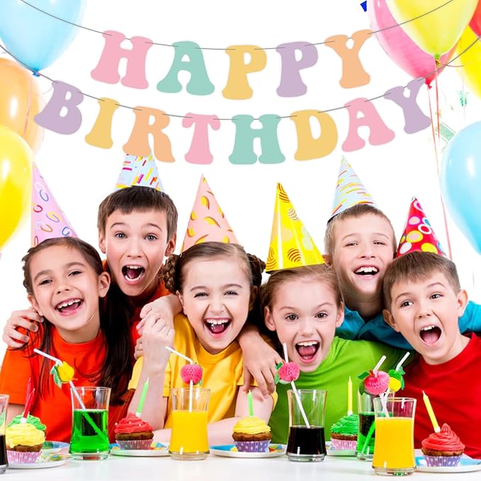 Pre-Strung Pastel Happy Birthday Banner, Girls Toddler Birthday Party - Image 4