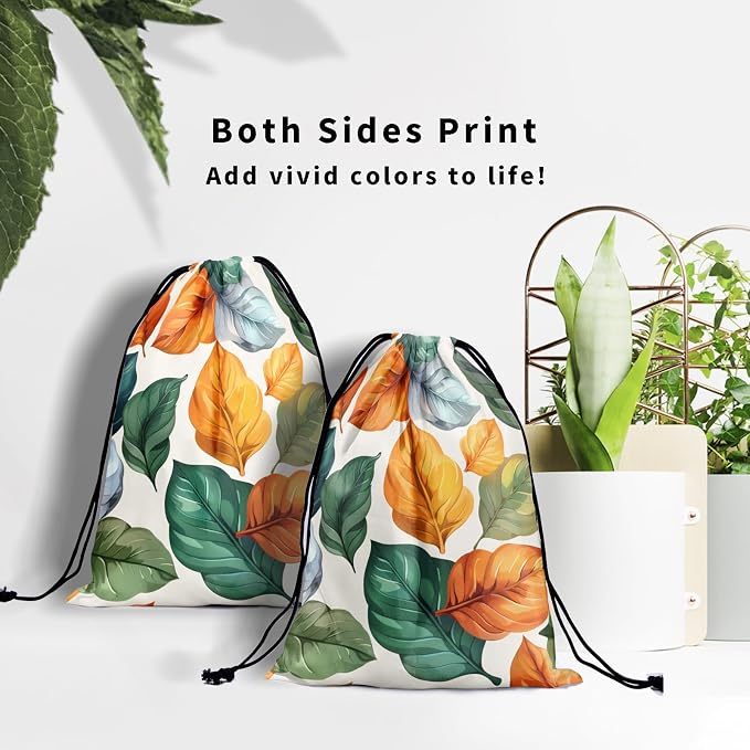 Colorful Leaves Gymnastics Grip Bag Abstract Autumn Leaf Gym String Bag - Image 7