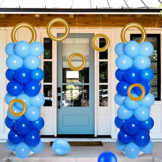 Civaner 2 Sets Cartoon Theme Balloon Column Stand Kit 100 Pcs Adjustable Blue - Image 6