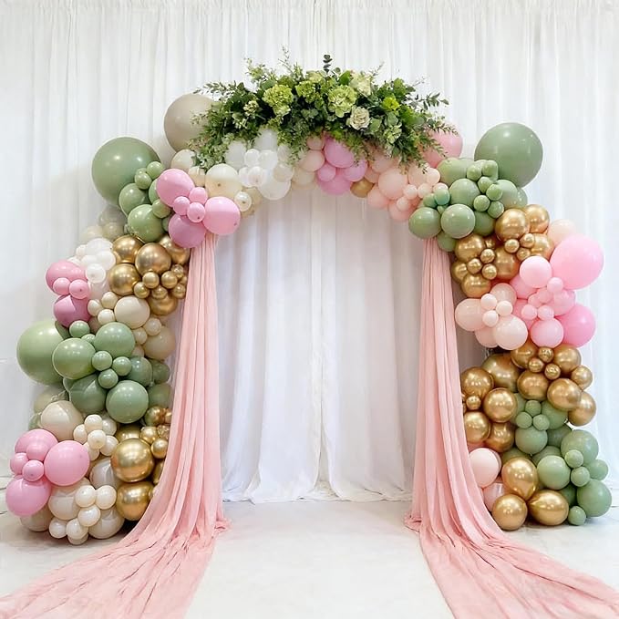 110pcs Sage Green and Pink Balloons Garland Arch Kit, 18/12/10/5 Inch | Pink - Image 6