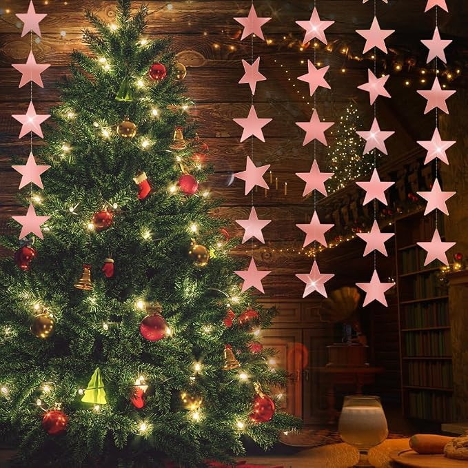 Star Garland, Rose Gold Star Garland Banner - Image 7