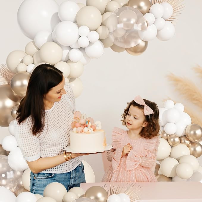 Ouddy Party 149Pcs White Sand Gold Balloon Arch Garland Kit 18 12 10 5 Inch | - Image 7