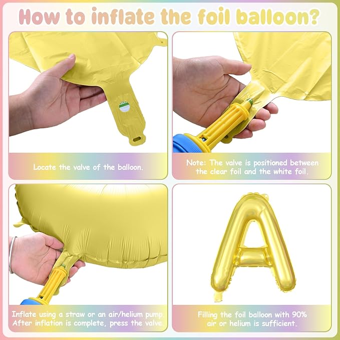 29PC Pastel Happy Birthday Balloon Banner, 16Inch 3D Aluminum Letter Banner Sign - Image 9