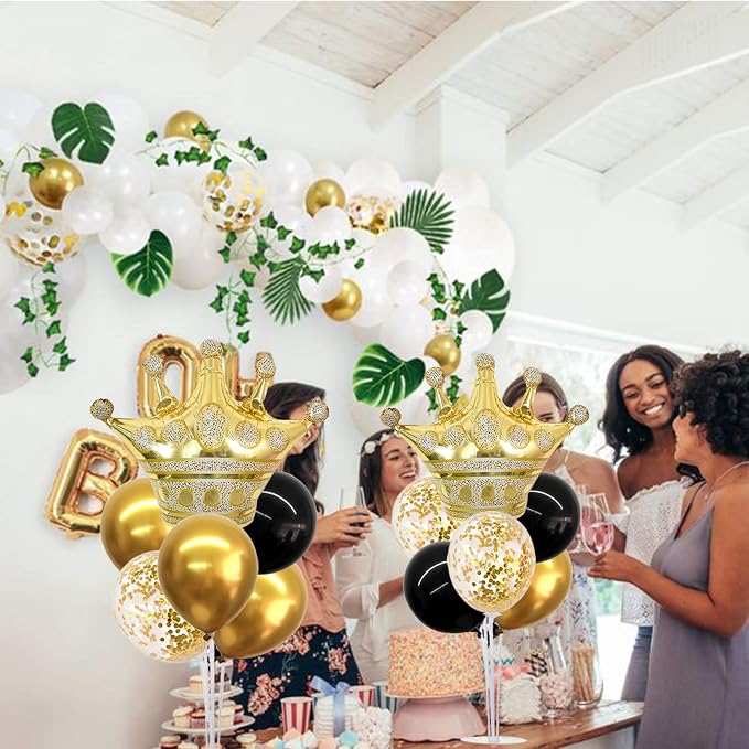 TONIFUL Table Centerpiece Balloons Stand Kit Include Black Gold Latex Confetti - Image 6
