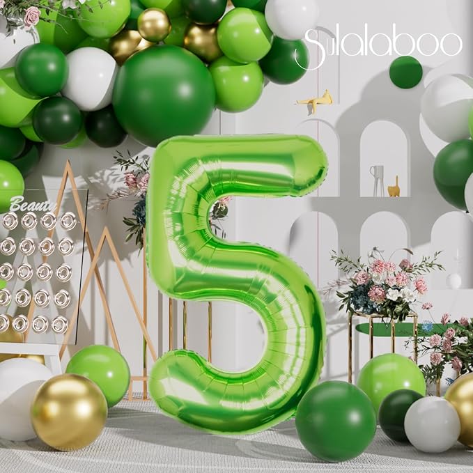 40 Inch Green Number 5 Balloon Lime Big Large Helium Number 0-9 | Giant Digital - Image 6