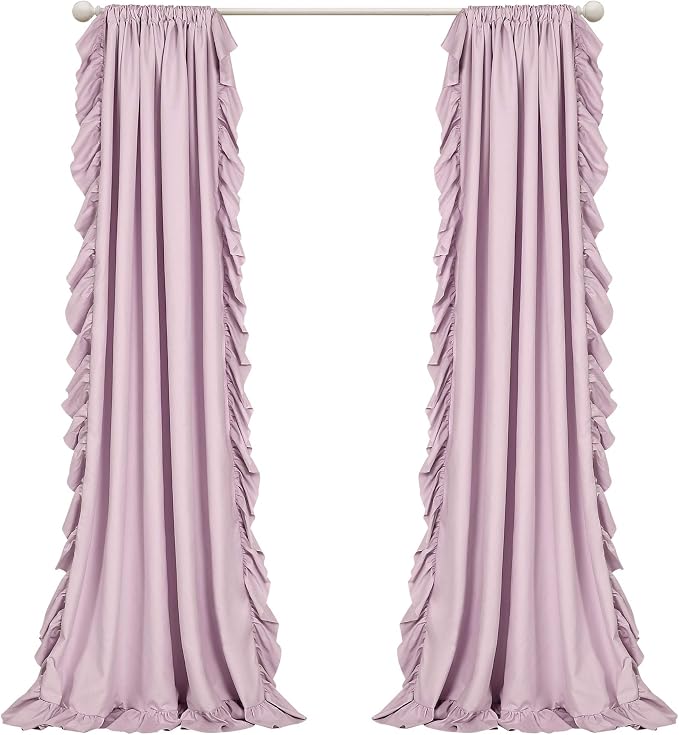 Lush Decor Reyna Ruffle Window Curtain Panel Set, Lilac - Image 9