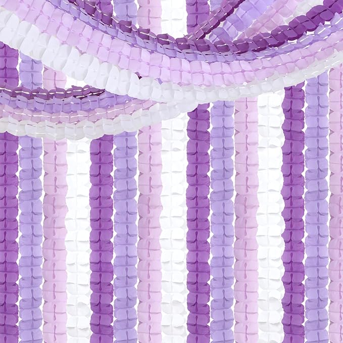 Purple White Lavender Party-Decorations Streamers-Garland - Image 7