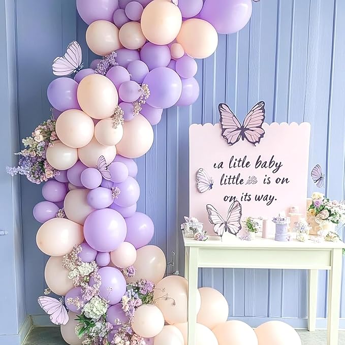 RUBFAC Pastel Purple Balloons Different Sizes Lavender Balloon 154pcs | Purple - Image 7