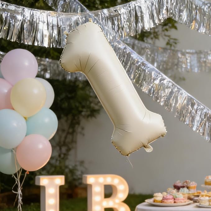 40 In Cream white Number Balloons Helium Foil Mylar Balloon Digital 40 | - Image 5