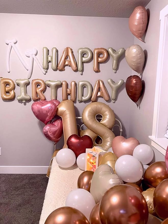 Light Brown Number 8 Balloon 40 inch, Light Brown Birthday Party Decorations | - Image 5