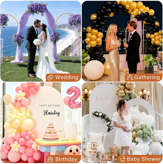 7.2FT Wedding Arch Backdrop Stand and Cover Set, Heavy-Duty Balloon Arch Stand - Image 7