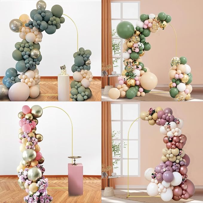 Wedding Arch Backdrop Stand 7.2FT Gold Wedding Balloon Arched Backdrop Stand - Image 7