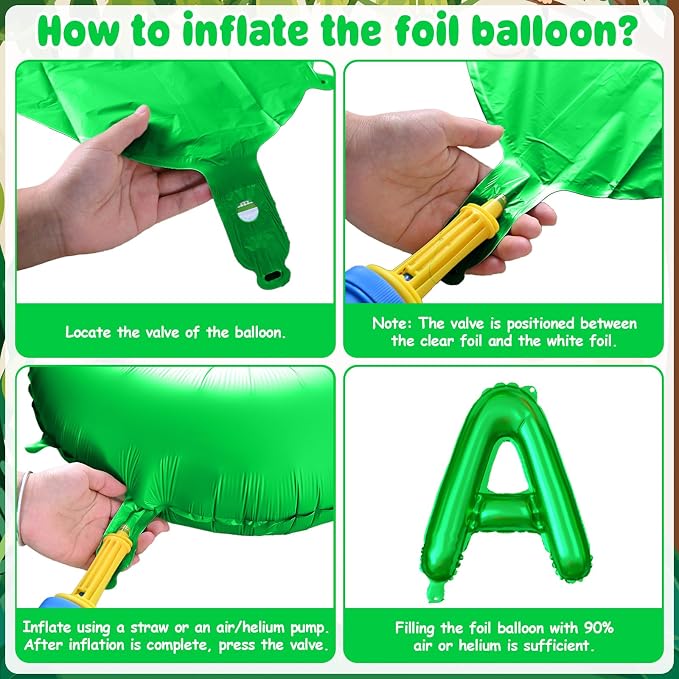 29PC Green Orange Happy Birthday Balloons Banner, 16Inch 3D Aluminum Letter - Image 9
