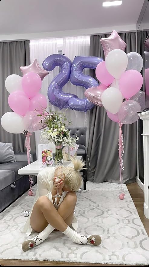 Lilac Number 5 Balloon 40 inch, Lavender Birthday Party Balloons Decorations | - Image 6