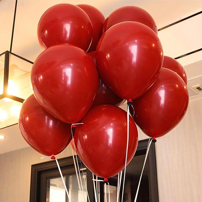 110pcs Ruby Red Balloons 12 Inch Dark Red Latex Balloon Arch Kit - Image 4