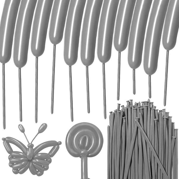 100Pcs Grey 260 Balloons, Long Balloon by HYKJNBW