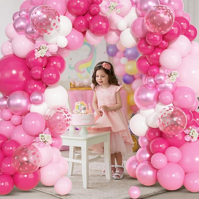 157Pcs Pink Balloons Arch Garland Kit Different Size | Hot Metallic Light - Image 7
