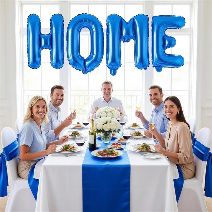 Blue HOME Balloons 40 Inch, Large HOME Letter Banner - Image 8