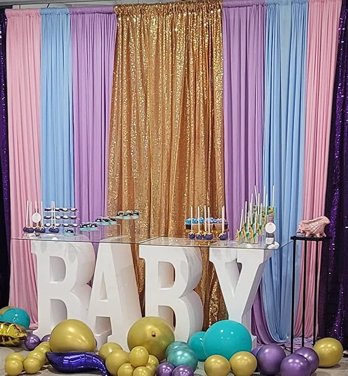 Poise3EHome Gold Sequin Backdrop, 8FT x 8FT Sequin Photography Backdrop Curtain - Image 8