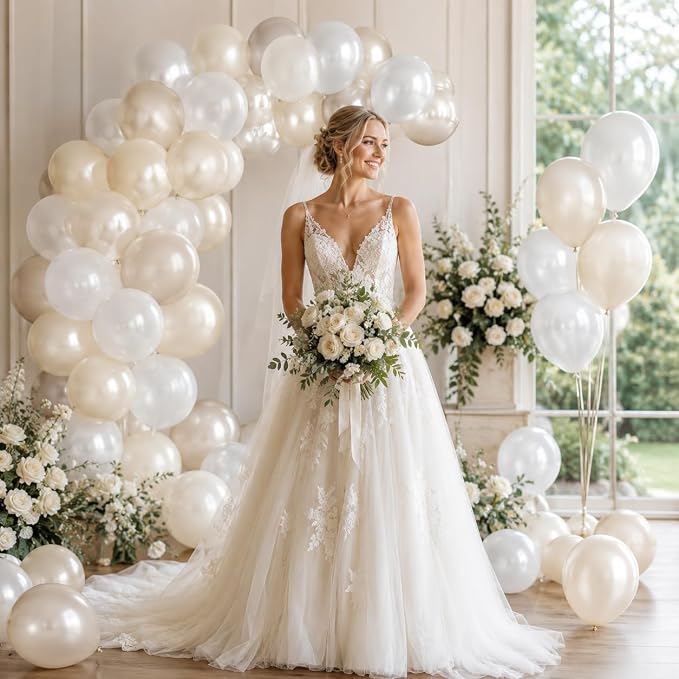 Pearl White Balloons - Image 9