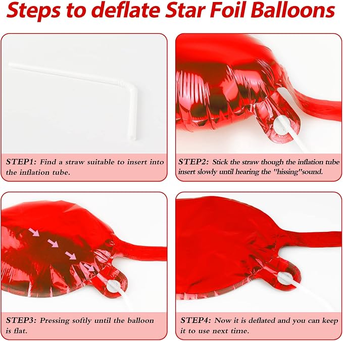 60 Pcs Star Balloons Explosion 12 Point Foil Cone Balloons Magic Balloon Large - Image 6