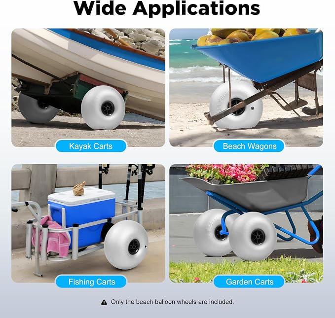 Beach Balloon Wheels for Kayak Dolly | Beach Use, Balloon Tires for Kayak Dolly - Image 7