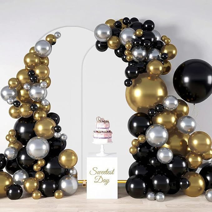 Arch Backdrop Stand with Cover Set, 6FT Gold Metal Wedding Arch - Image 7