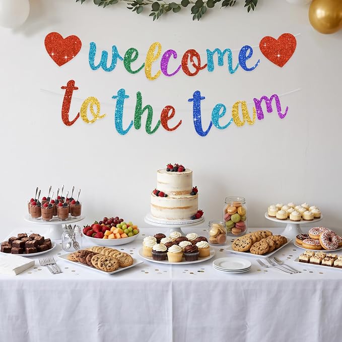 BEISHIDA Welcome to The Team Banner, NO DIY, Office Party Decorations - Image 6